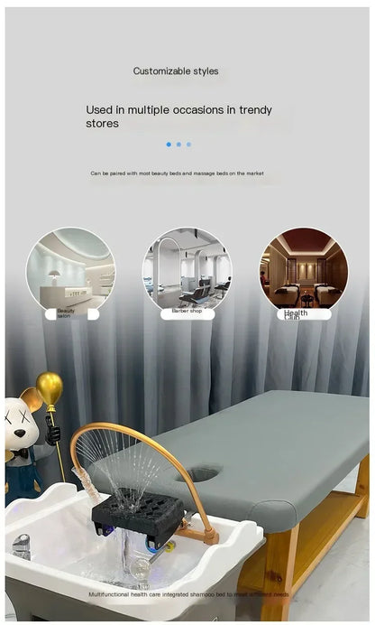 Head Spa Shampoo Chair Hair Salon Portable Small Hair Washing Station Chair Move Therapy Lettino Massaggio Furniture MQ50SC