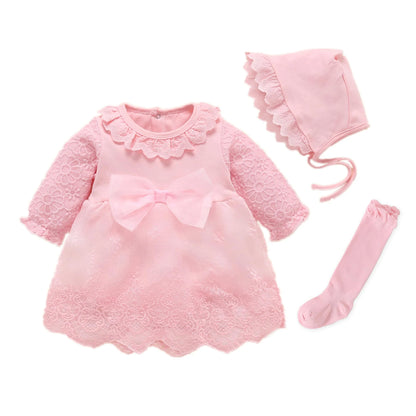 New Born Baby Girl Dress Clothes Christening Dress Classic Infant Baptism Wedding Tulle Dress for Spring Summer 0 3 6 Months