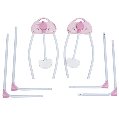 Electric Baby Cradle Auto Swing Rocker Cot Infant Sleeping Bed Swing Crib Kit Timer +Bluetooth Music +Mat +Pillow 5Gears Adjustable