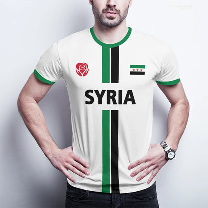 New Syria Football Jersey Men's Sports T-shirts Syrian Flag Street Oversized Tops Unisex Casual Graphic T-shirts Men's Gifts