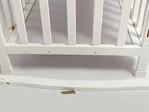 Portable Mini Baby Crib, 4-in-1 Modern Design with Foldable Storage Shelf & Mattress Included, Small Wood Convertible Crib,