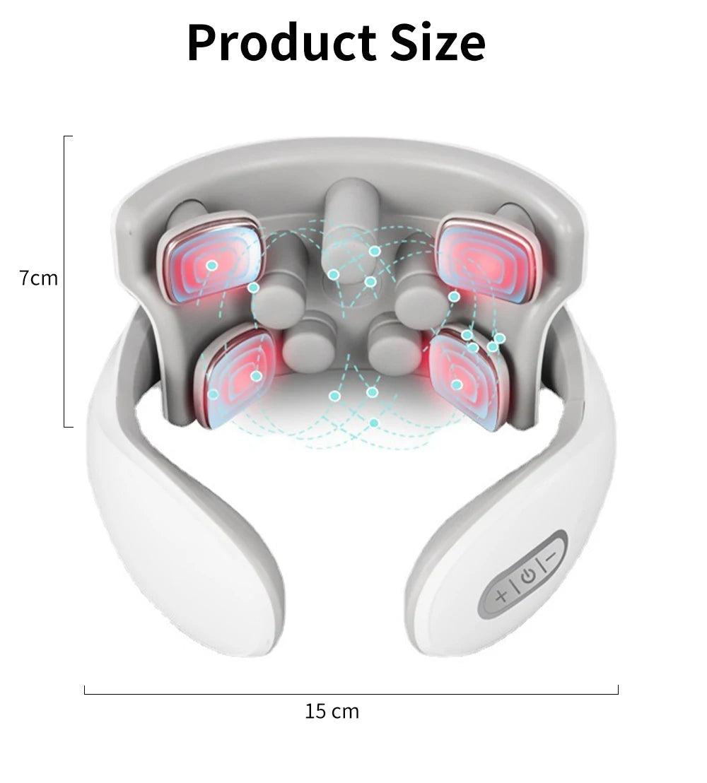 Smart Neck And Back Massager Device Shoulder Neck Massage Cervical Vertebra Vibrator Heating Relieve Pain Muscle Care