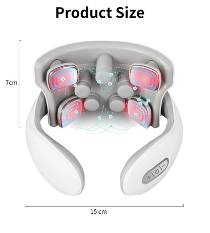 Smart Neck And Back Massager Device Shoulder Neck Massage Cervical Vertebra Vibrator Heating Relieve Pain Muscle Care