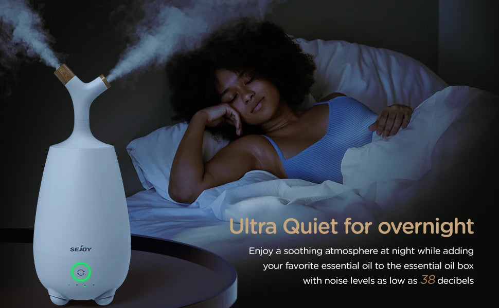 SEJOY Humidifiers for Large Room 5L Ultrasonic Cool Mist Humidifier for Bedroom Ultra Quiet Top Fill Air Humidifier for Baby