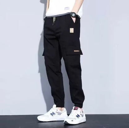 Men Pants Soft Fabric Multi Pockets Elastic Waist Spring Summer Cargo Pants Wear-resistant Jogger Trousers Simple Clothes