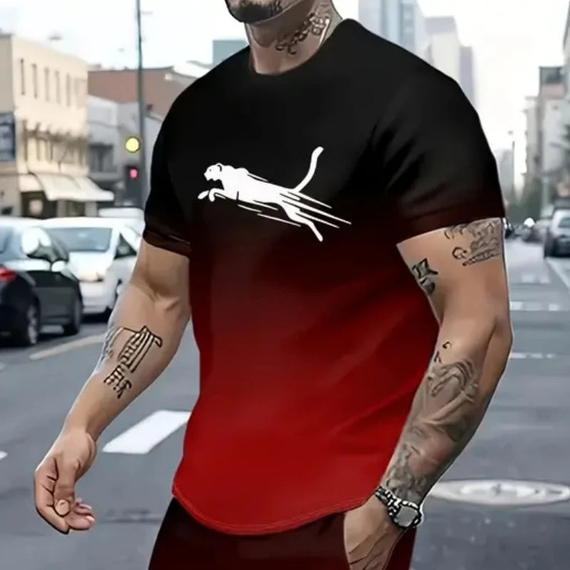 Animal T-Shirts For Men 3d Print T-Shirt Men's Sports T-Shirt Street Fashion Short Sleeve Tee Shirts Loose Oversized Men Clothing