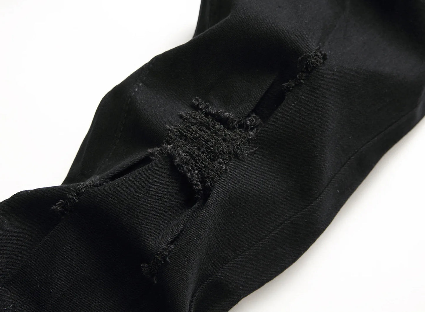 Punk Street Style Ripped Skinny Jeans Men Vintage Wash Solid Denim Trouser Men's Casual Slim Fit Pencil Denim Holes Pants 2025