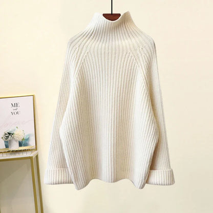 Winter Warm Knit wears Sets For Women Turtleneck Long Sleeve Pullover Sweater+ high Waist Wide Leg Drawstring Knitted Pants Sets