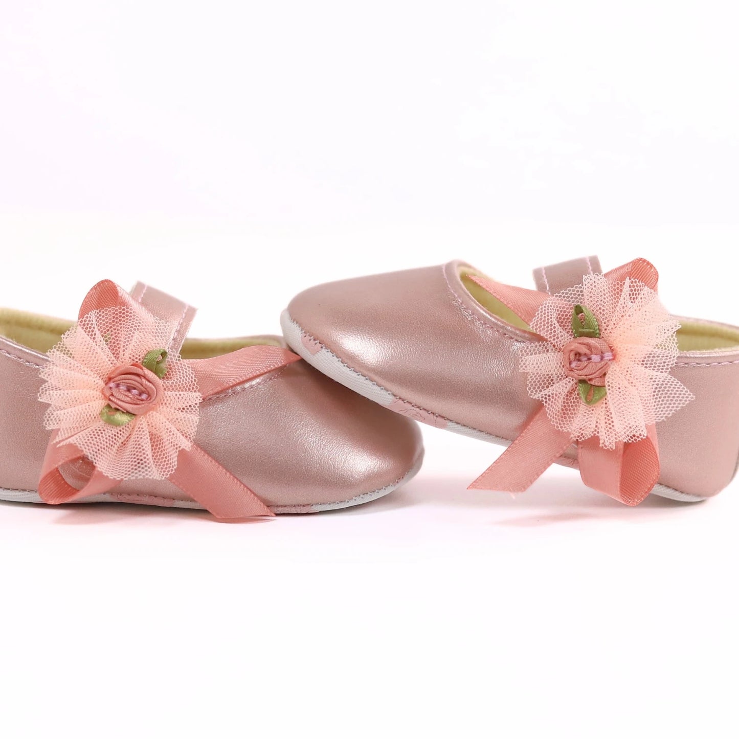 RABEISIR Baby toddler shoes, fashionable rose flower baby girl casual step shoes, light and non-slip, suitable for daily