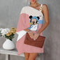 Mini Dress Luxury Party Dress Evening Dresses Diagonal Collar One-Shoulder Mickey Elegant Dresses for Women Disney Minnie Mouse