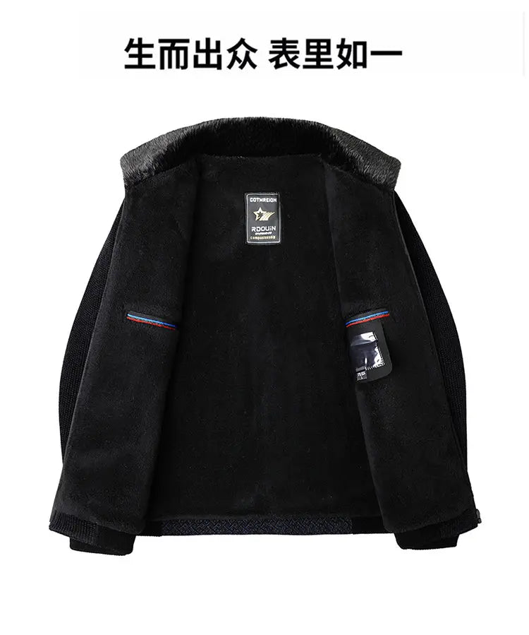 High Quality Winter Woolen Jacket for Men Versatile Brand Casual Business Cotton Trench Coat Add Velvet Keep Warm Overcoat Tops