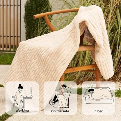 Heated Blanket Electric Throw 50''X60''-Soft Silky Plush Electric Blanket with 4 Heating Level & 3 Hour Auto Off Heating Blanket