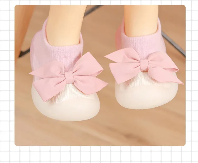 Spring and Summer New Fashion Bowknot Children's Indoor Shoes Cute Princess Style Baby Socks Shoes Baby Walking Shoes