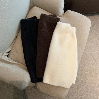 Autumn Winter Cute Mini Skirt Women Furry Soft Vintage High Waist A Line Skirt Korean Fashion Sweet All Match Hip Wrap Skirt New