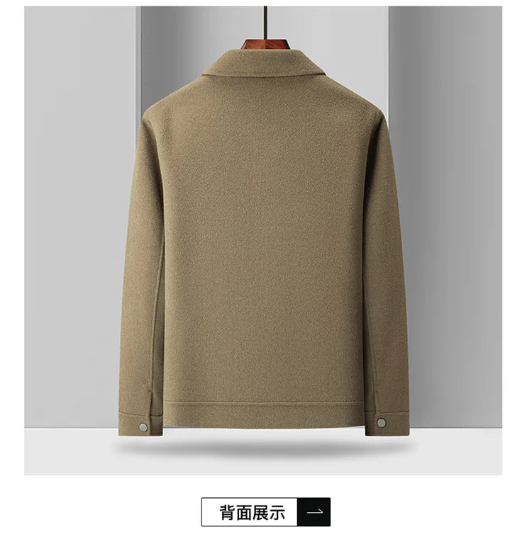 2025 Autumn/Winter New Double sided Woolen Coat High end Fabric Korean Edition Fashion Pure Handmade Woolen Coat Work Style