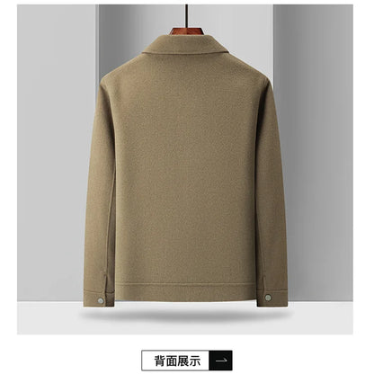 2025 Autumn/Winter New Double sided Woolen Coat High end Fabric Korean Edition Fashion Pure Handmade Woolen Coat Work Style