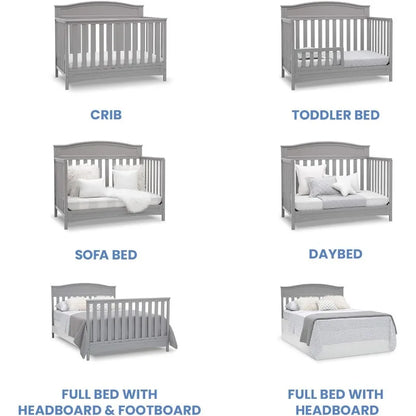 Children Emery 4-in-1 Convertible Baby Crib - Greengard Gold Certified, Dark Chocolate