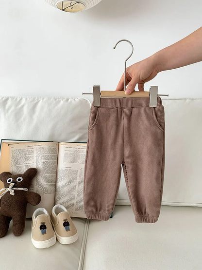 MILANCEL Spring Designer Kids Baby Clothes Casual Boys Suit Cool Infant Blouse And Pants2 PCs Waffle Clothing Set Outfits