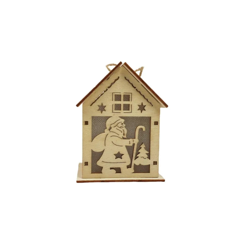 New Holiday Wooden Decorations for Christmas Houses, Wooden Cabin Ornaments, Handmade Wooden Crafts, Christmas Ornaments