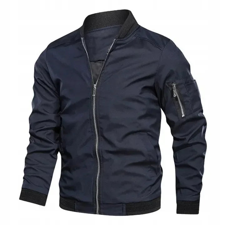 Men's Cargo Zippered Jacket, Men's Casual Street Multi Pocket Work Jacket, Slim Fit Pilot Baseball Suit, Men's Clothing