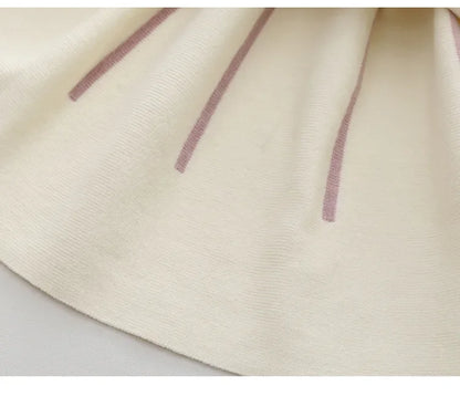 Autumn Winter Girls' Sweater Long Sleeve Dress 2025 Christmas Party Girl Baby Retro Cheongsam Lotus Leaf Knitted Wool Dress