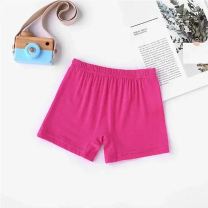Summer Girls' Safety Shorts Soft Modal Candy Color Solid Color Kids' Leggings Casual Comfortable Underwear Girls Aged 3-12