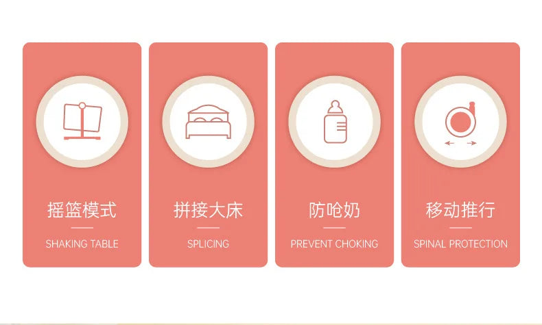 Baby Crib Newborn Small Bed Splicing Large Bed Cradle Bed Sleeping Basket Movable Foldable Portable And Multifunctional