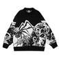 Oversized Sweater Men Women Harajuku Anime Girl Graffiti Vintage Knitted Sweater 2025 Winter Unisex Cotton Pullover Streetwear