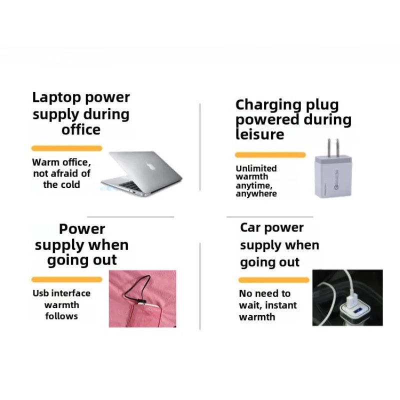 NEW USB Warmer Blankets Winter Shawl Heated Blanket Washable Thermal Heated Blanket Body Thicker Heater Bed Warmer Machine