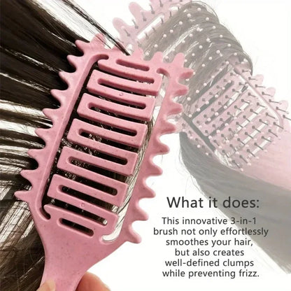 Curl Define Styling Brush Hollow Out Detangling Hair Brush Tangled Wet Curly Hair Comb Shaping Curls Barber Hairdressing Tools