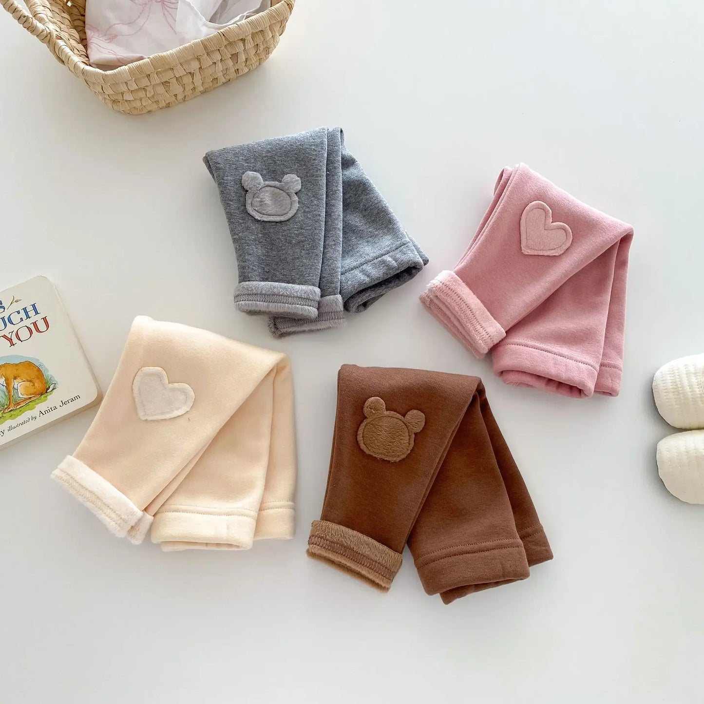 4646 Buy 2pcs Wholesale Baby Pant 2024 Winter New Girls' Leggings Korean Patch Plus Velvet 0-5 Years Baby Pants Trousers