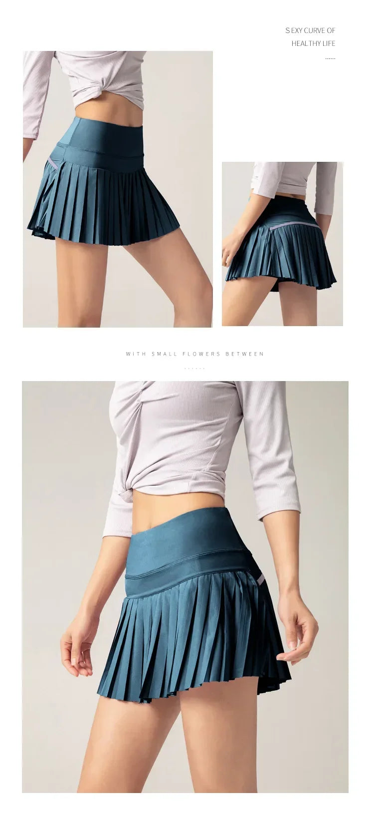 Women Tennis Skirt High Waisted Pleated Running Yoga Skirt Tennis Shorts Breathable Pleated Volleyball Shorts Hiking Shorts