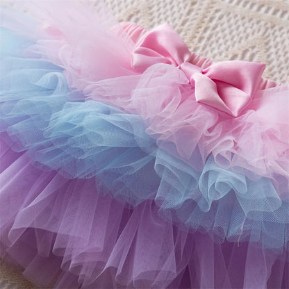 NewBorn Girls 1St Birthday Party Dress Princess 1 Year Old Ceremony Mesh Tutu Vestidos Infant Unicorn Christening Gowns