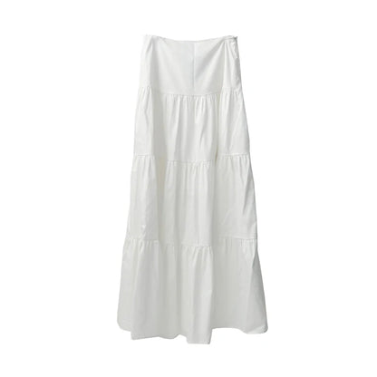 Fashionable Sweet College Style High Waist Cake Long Skirt For Women