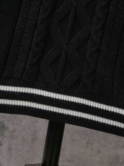 ShiSho original men's striped versatile home casual basic comfortable autumn & winter warm V-neck knitted sweater vest