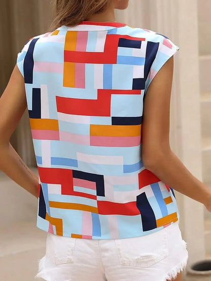 Women's Blouse Casual Short Sleeve Shirt Simple V Neck Tops Elegant Shirts And Blouses Deals Summer Youthful Woman Clothes 2025