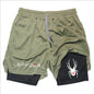 Y2K Performance Shorts Men Spider Printed GYM Casual Sports Compression Shorts Workout Running Mesh 2 In 1 Sport Short Pants