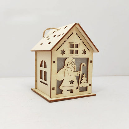 New Holiday Wooden Decorations for Christmas Houses, Wooden Cabin Ornaments, Handmade Wooden Crafts, Christmas Ornaments