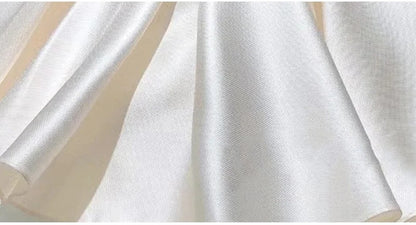 HETISO Baby Dresses for Wedding Pearl Necklace Girl Kid's Dress White Toddler Clothes Elegant Birthday Gown 1-8 Years