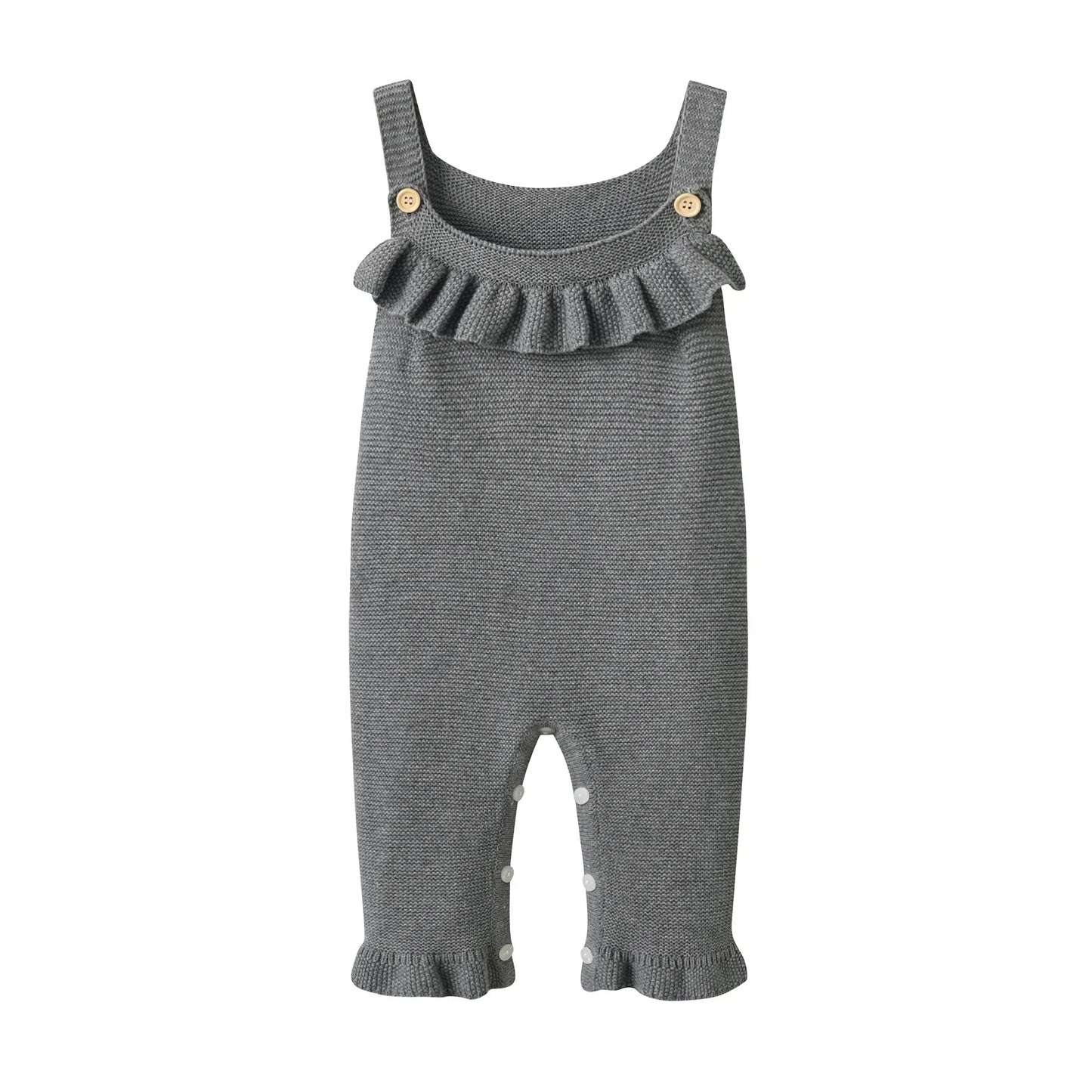 Toddler Newborn Baby Girl Jumpsuit Suspenders Costumes Outfit Knit Bodysuit Solid Color Sleeveless Knitted Sling Autumn Winter