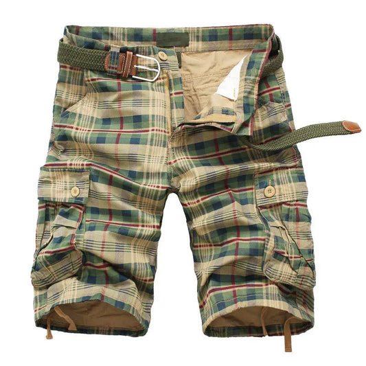 2025 Summer new men's cargo shorts men's large size fashion casual plaid Shorts