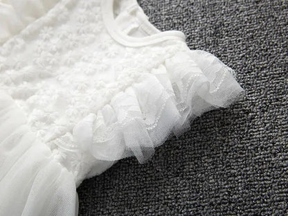 New Born Baby Girl Dress Clothes Christening Dress Classic Infant Baptism Wedding Tulle Dress for Spring Summer 0 3 6 Months