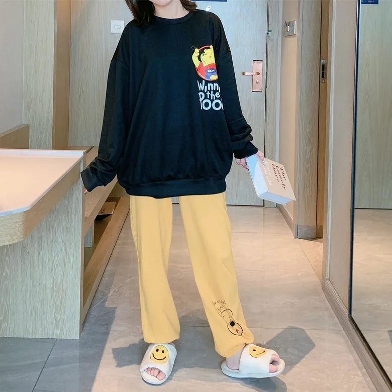 Women's Spring And Autumn Pajamas Two-Piece Set Of Students Long-Sleeved Pajamas New Fashion Casual Ladies Home wear Set