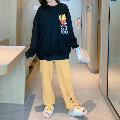 Women's Spring And Autumn Pajamas Two-Piece Set Of Students Long-Sleeved Pajamas New Fashion Casual Ladies Home wear Set