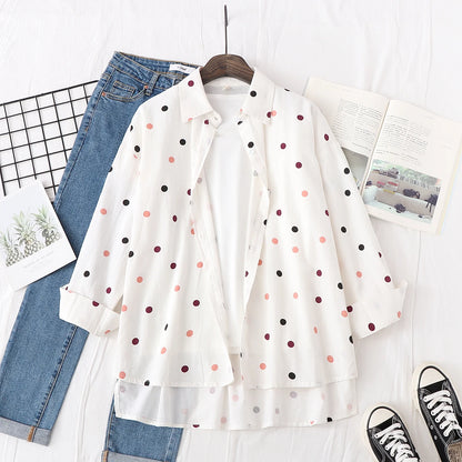 Loose Casual Striped Shirts Women 2025 New Ladies Sweet Simple Style Long Sleeve Print Shirt Female Blouse and Tops Lady Clothes