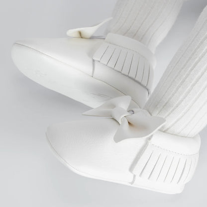 Meckior Baby Shoes Newborn Infant Boy Girl First Walker PU Sofe Sole Princess Bowknot Fringe Toddler Baby Crib Shoes Casual
