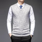 2025 New Trend Men's Business Casual Pullover Wear Warm Sleeveless Wool Knitted Sweater Vest Tops