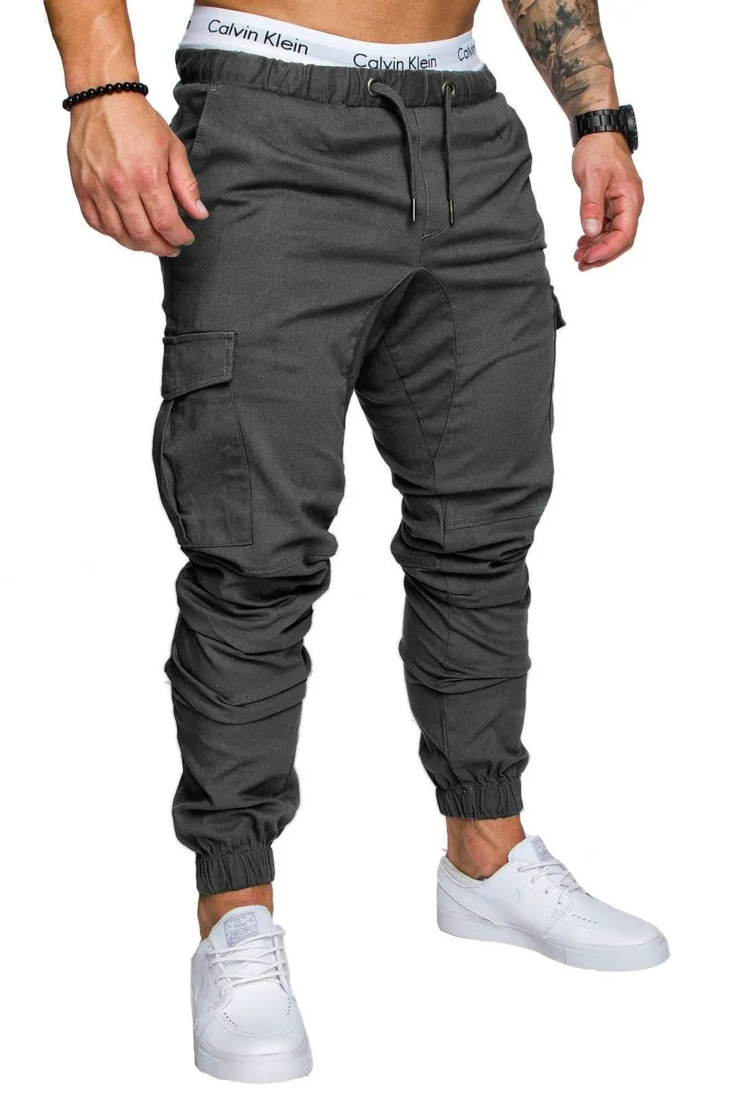 New Men's Casual Work Pants With Multiple Pockets Sports Jogger Pants