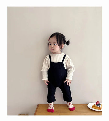 2025 Spring New Baby Girl Sleeveless Romper Cotton Infant Toddler Solid Casual Overalls Girls Trousers Children Strap Jumpsuit