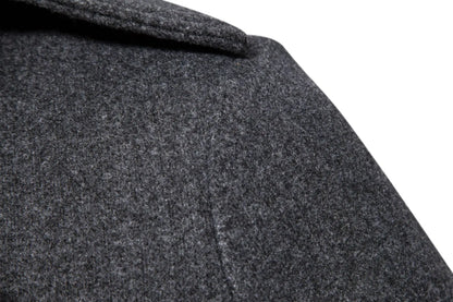 Spring Long Woolen Coats Men Fashion Double Breasted Trench Coats Autumn Turn Down Collar Slim Fit Windbreaker Male Outwear